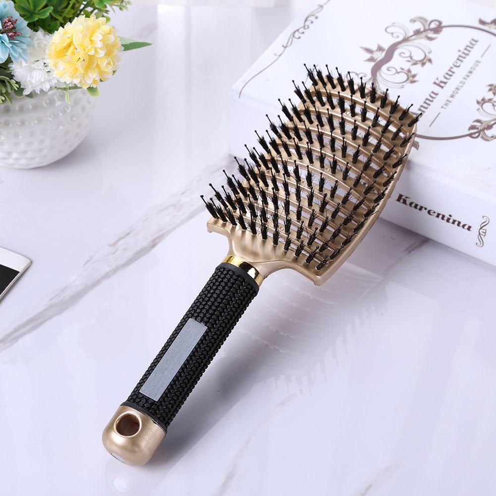 Haar Hoofdhuid Massage Kam Haarborstel Varkenshaar Nylon Vrouwen Nat Krullend Ontwarren Haar Borstel Voor Salon Kappers Styling Tools 8 Kleur