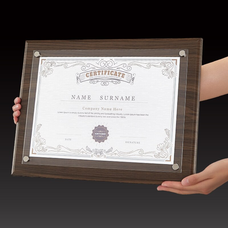 Photo Frame Wooden Certificate Stand Classic Photo Frame Wall Mount A3 A4 A5 Certificate Stand