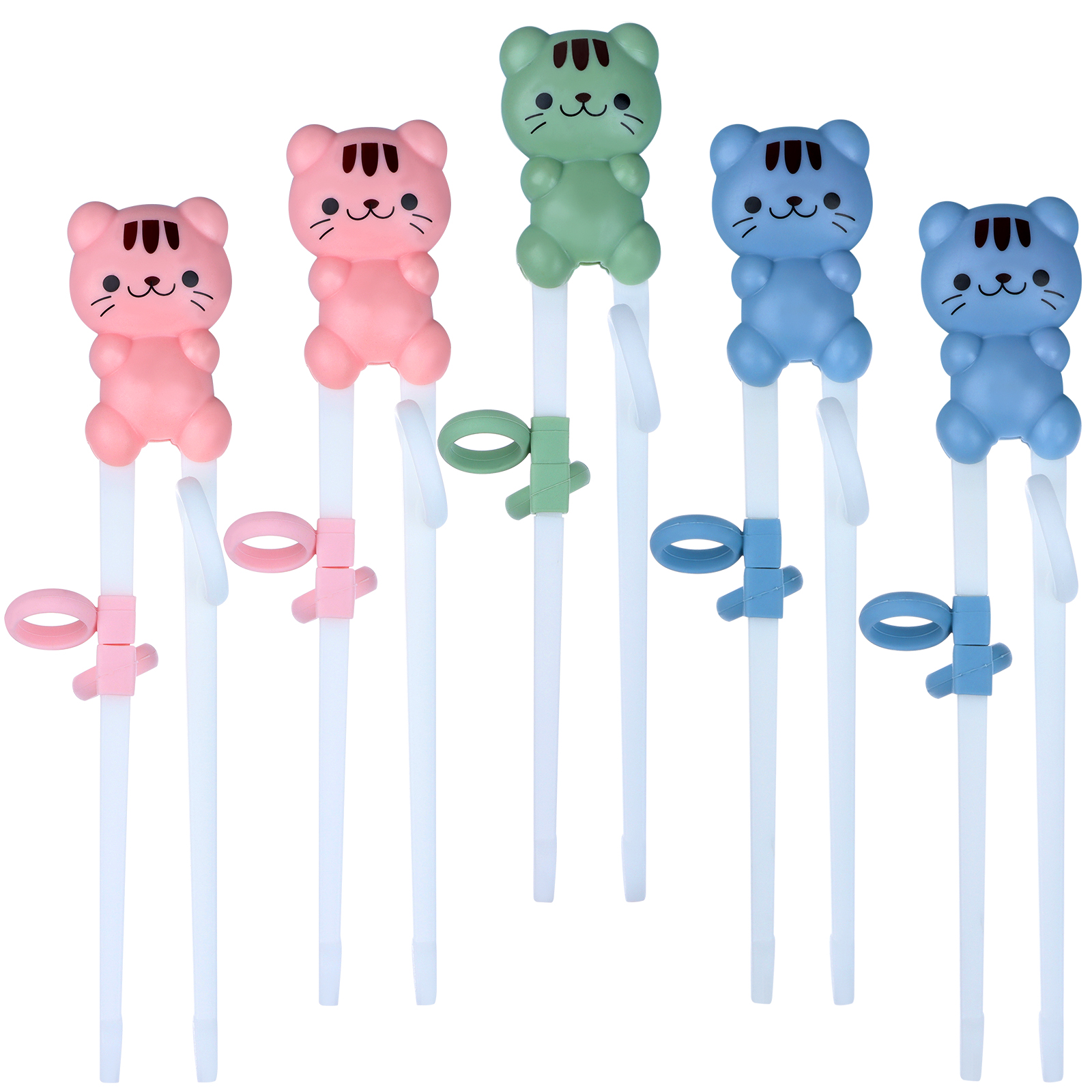 1Pair Kids Training Chopsticks Cartoon Cat Baby Training Chopsticks