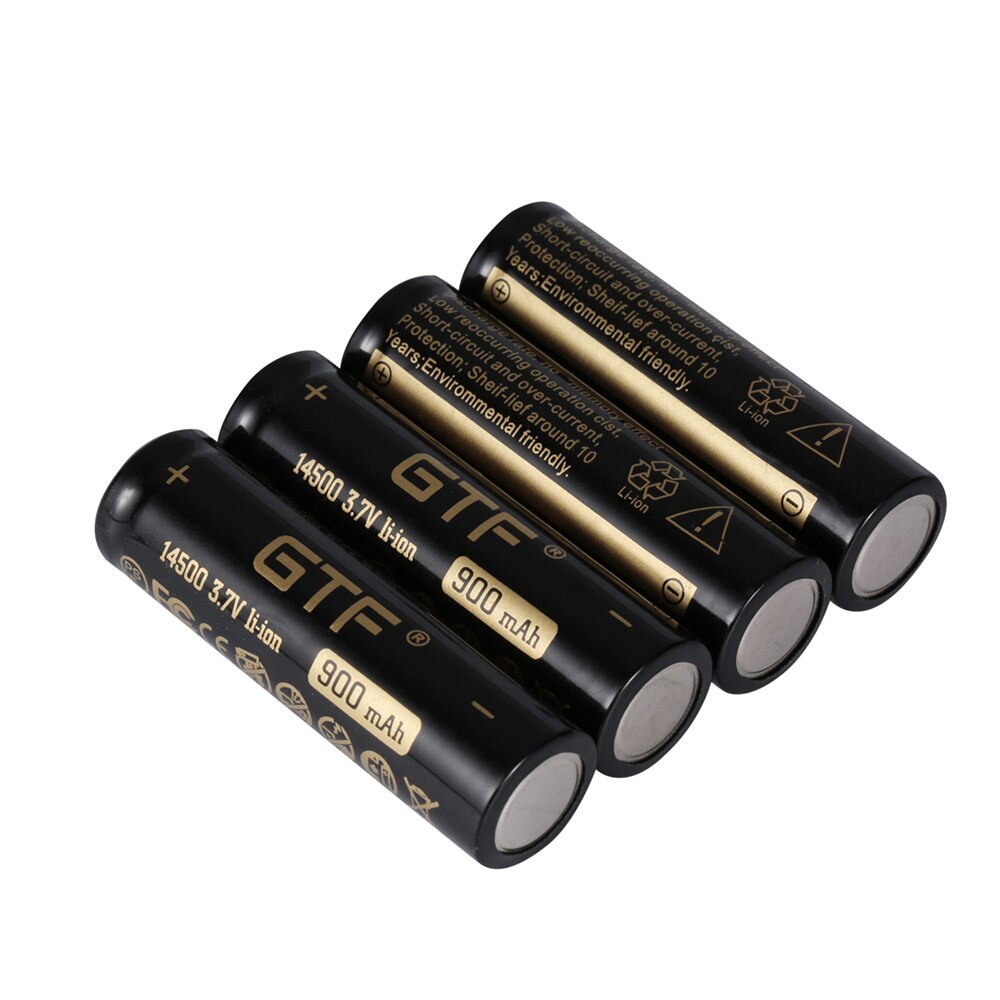 GTF 14500 3,7 V 900mAh reale kapazität Li-Ion Akku für taschenlampe/fernbedienung/spielzeug punkt kopf 14500 3,7 V batterie
