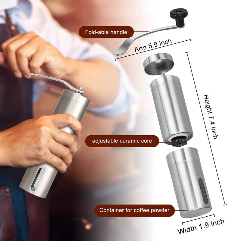 Normcore Handmatige koffiemolen V2-38mm Titanium Hedendaagse Conische Burr - Handmolen - Verstelbare Instellingen - Voor Espresso, Aeropress, Giet over, Franse pers Normcore Handmatige koffiemolen V2-38mm Titanium Hedendaagse Conische Burr - Handmolen - Verstelbare Instellingen - Voor Espresso, Aeropress, Giet over, Franse pers