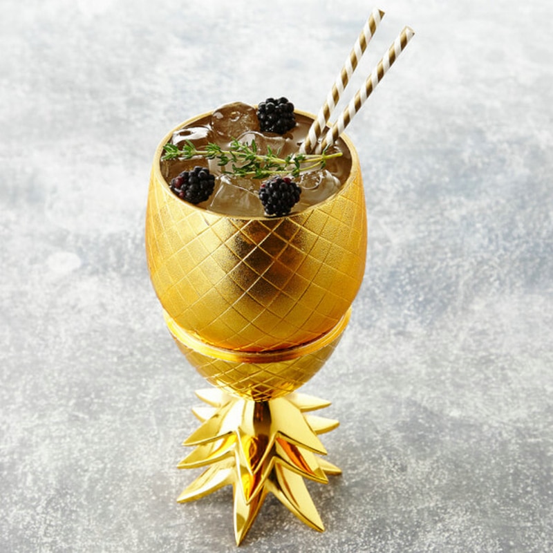 Ananas Becher/Becher Edelstahl Silber Rose Gold Cocktail Saft Trinken Tassen Tassen Bar Spezielle Trinken Utensilien