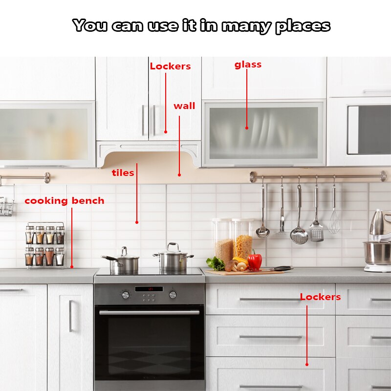 60CM * 90CM Öl nachweisen Wasserdichte Zauberstab Aufkleber Tapete Küche Schrank Backsplash Zauberstab transparent Selbst-Klebstoff Film