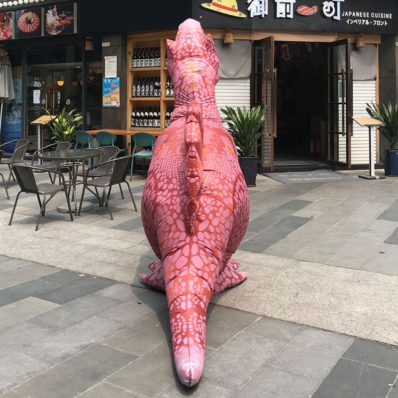 Roze opblaasbare dinosauruspakken voor volwassenen, halloween cosplay-kostuum, dxad