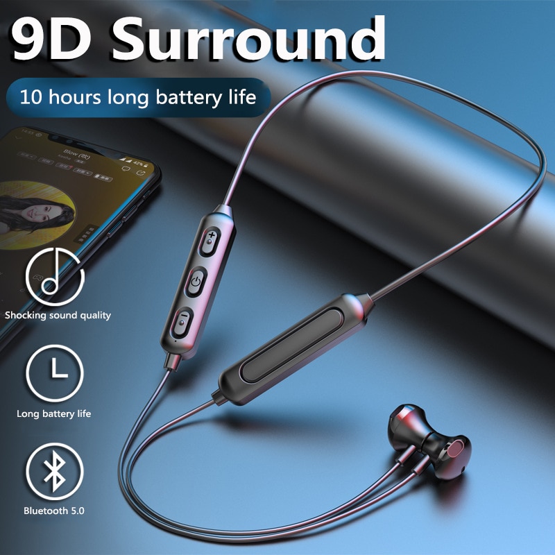 Draadloze Magnetische Bluetooth 5.0 Headset Draadloze Bluetooth Oortelefoon Draadloze Stereo Magnetische Oordopjes Met Microfoon Headset Sport