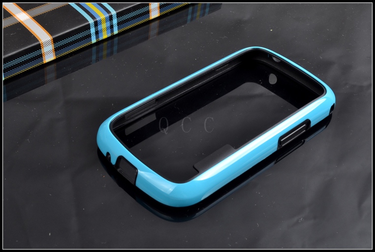 Op Verkoop! hybrid rubber protector frame tpu Bumper Voor Samsung GALAXY Trend Duos GT-S7562 Siliconen cover telefoon tassen case: sky blue