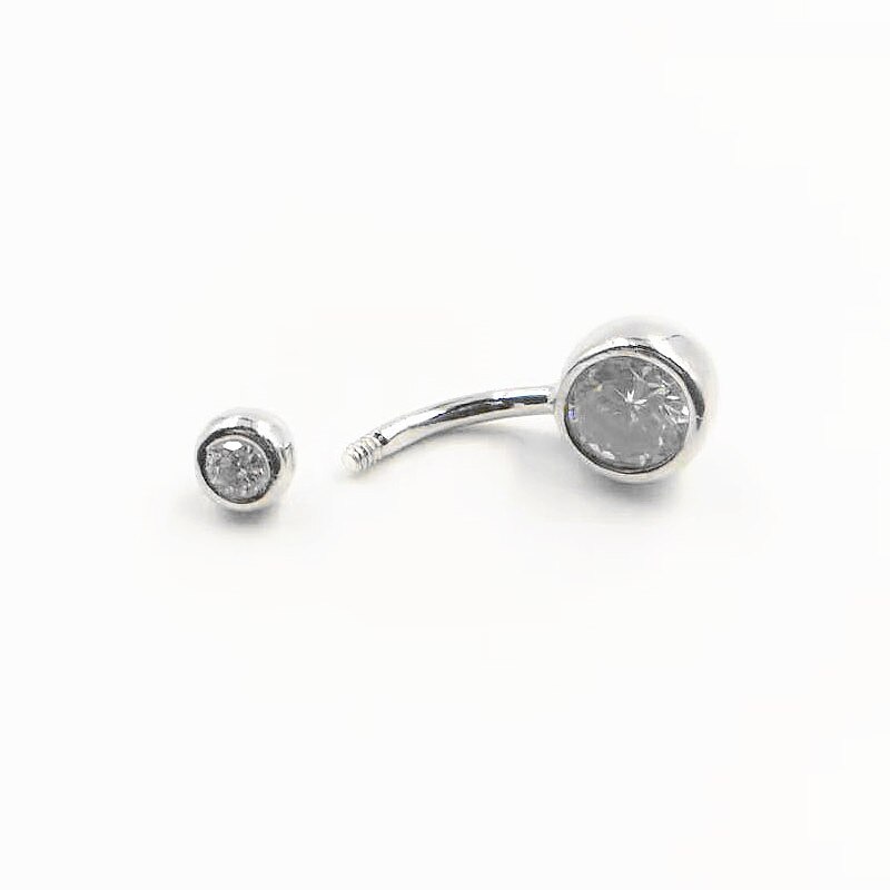 HelloLook anello in argento Sterling 925 con Piercing all&#39;ombelico anello con ombelico doppio zircone anello con ombelico gioielli penetranti per il corpo
