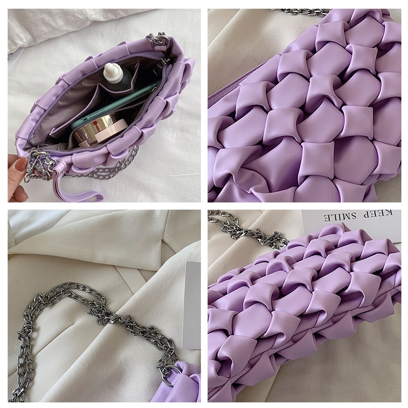 Originele Mode Geweven Vierkante Tas & Elegante Schoudertas Crossbody Tas Breedte 26Cm Hoogte 15Cm Dikte 5Cm