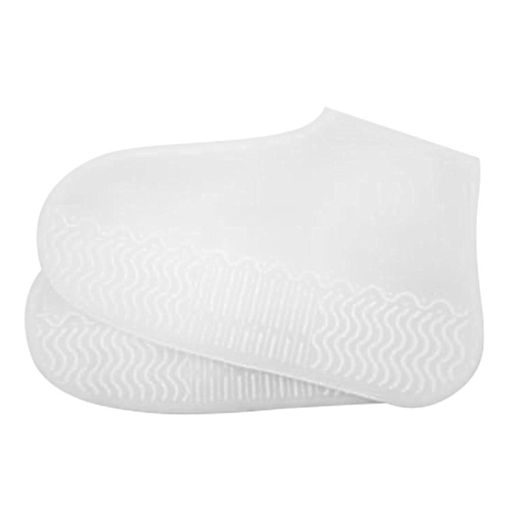 Couvre-chaussures réutilisables en Silicone | 1 paire, protection de chaussures unisexe, bottes de pluie pour l'intérieur et l'extérieur: white / M