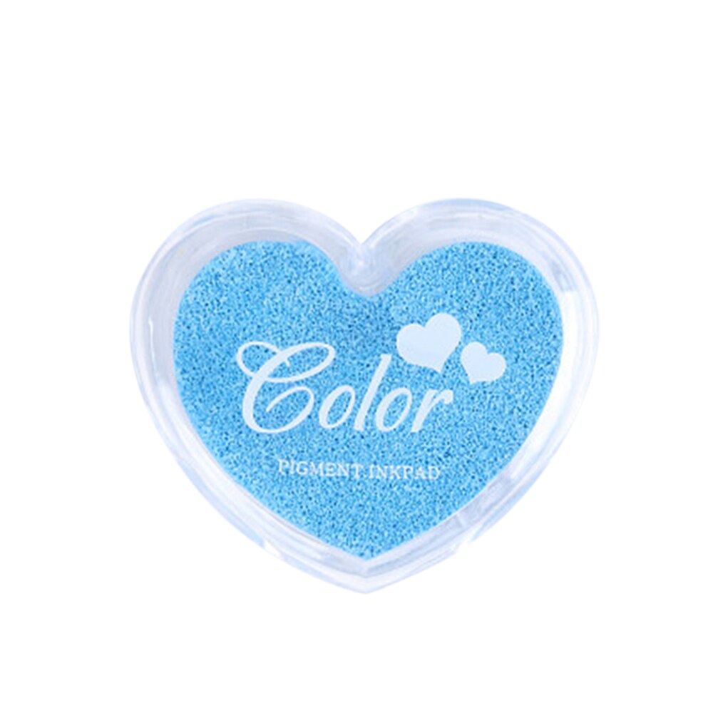 Stationary Set Craft Finger Ink Pad Candy Colors Heart-Shaped Fingerprint Inkpad for DIY Scrapbooking Rubber Card Making: Blue