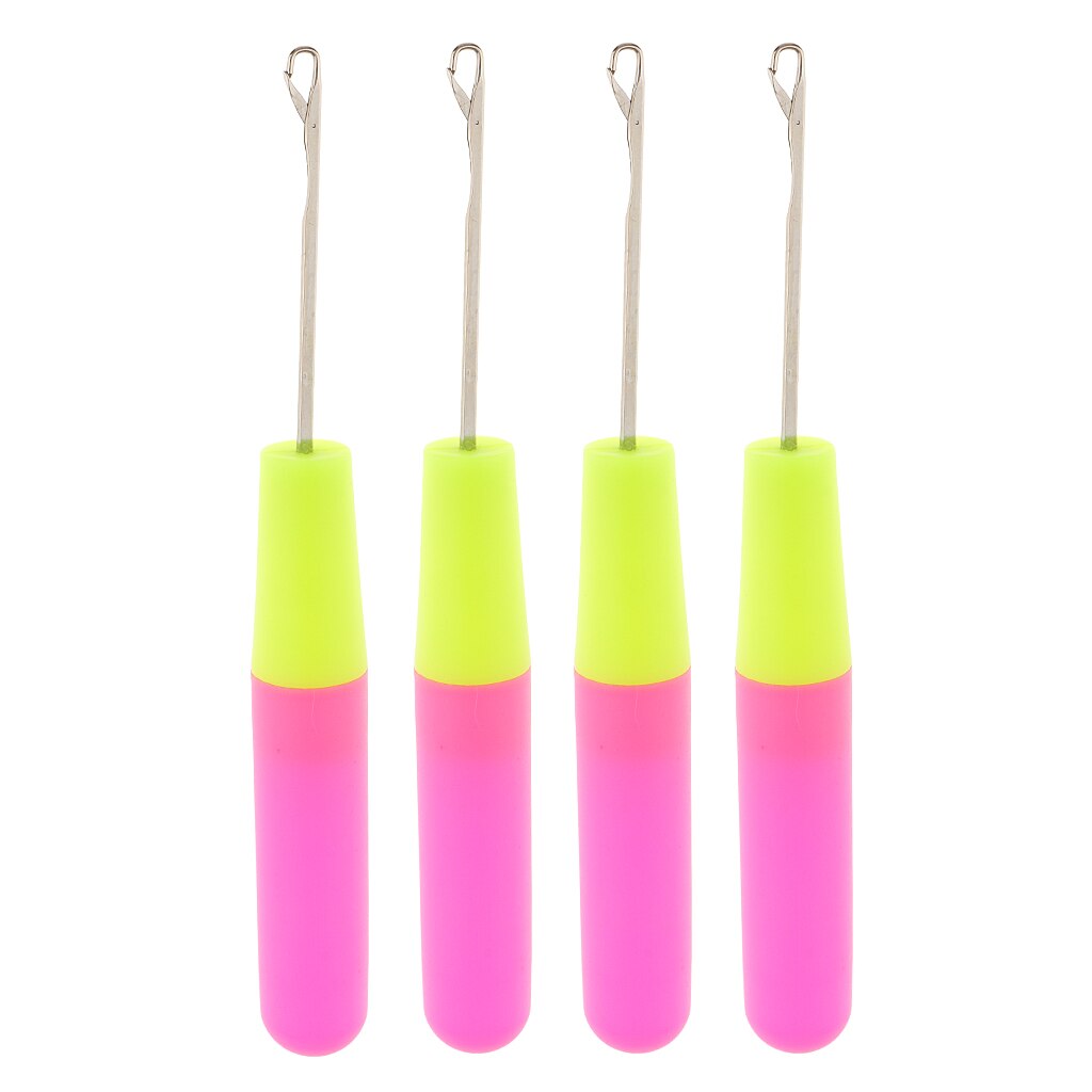 4Pieces Weaving Latch Hook Crochet Needle Set for Micro Braid Hair Crochet Hook Needle Knitting Crochet Hook Needles