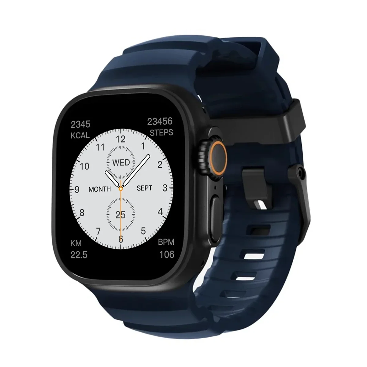 Correa deportiva de silicona para Apple Watch Ultra 2 10 9 8 7 6 SE 5 4, pulsera de Metal de titanio para iWatch 42mm 44mm 45mm 46mm 49mm