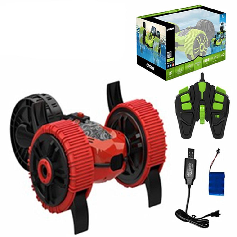 Kuulee Three-wheel Amphibious Vehicle Stunt Tipping Charging Remote Control Off-road Vehicle plastic 19SL01B: red