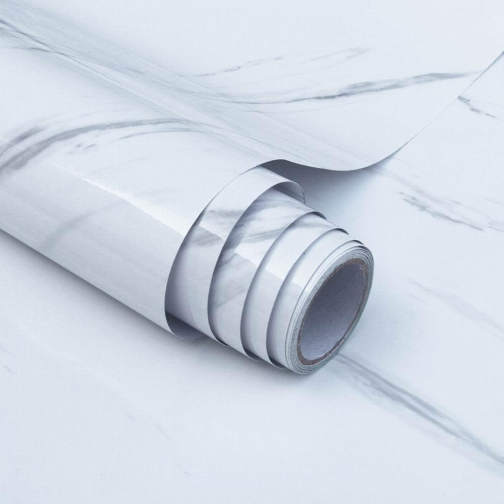 Kitchen Backsplash Wallpaper Stickers Waterproof Self Adhesive Aluminum Foil Oil Proof Heat-resistance Wall Stickers For Decor: White