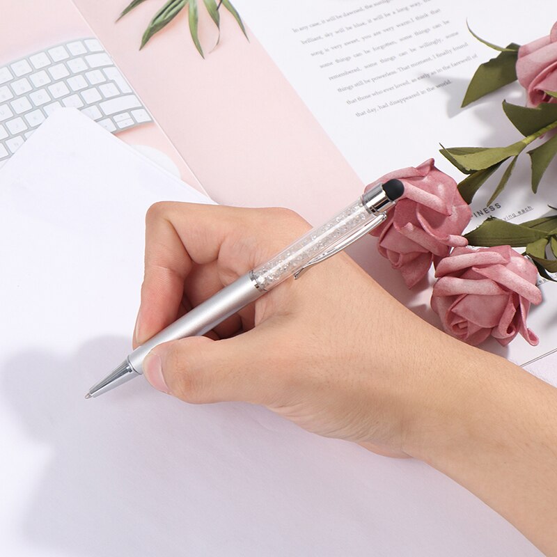 ! Crystal Ballpoint Pen Stylus Touch Pen for Writing Stationery Office&School Pen