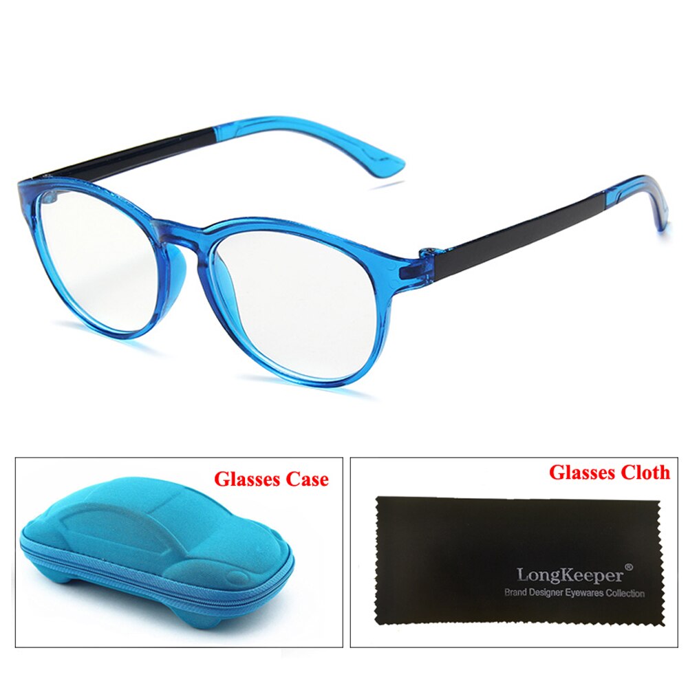 Børn anti blåt lys blokerende briller børn optisk ramme briller drenge piger computer gennemsigtig briller med sag  uv400: Tr blåblå