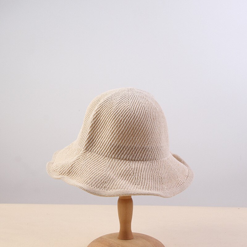 2020 novo estilo cor sólida balde chapéu pescador chapéu de viagem ao ar livre chapéu de sol chapéus para mulher 154: Bege