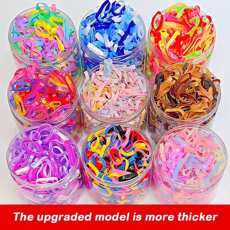 500 Uds. Bandas elásticas gruesas mejoradas para el cabello para mujeres y niñas, lazos para el cabello duraderos, bandas de goma no fáciles de romper, accesorios para el cabello