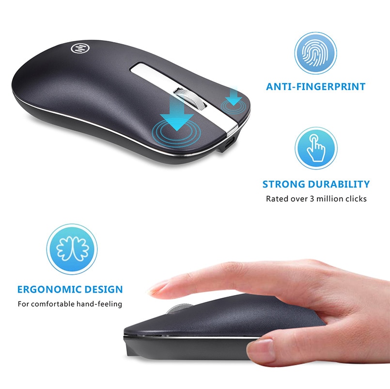 Bluetooth Draadloze Muis Stille Gaming Muis Oplaadbare Computer Muis Draadloze 2.4Ghz Ergonomische PC Muizen USB Mause voor Laptop