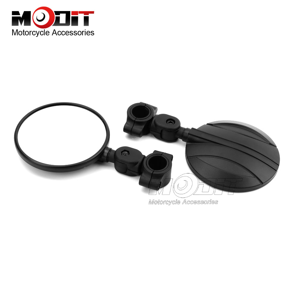 Uniwersalne lusterko wsteczne motocyklowe 7/8“22MM z regulacją obrotu, boczne okrągłe lusterko robić motocykli terenowych, supermoto, enduro: Default Title