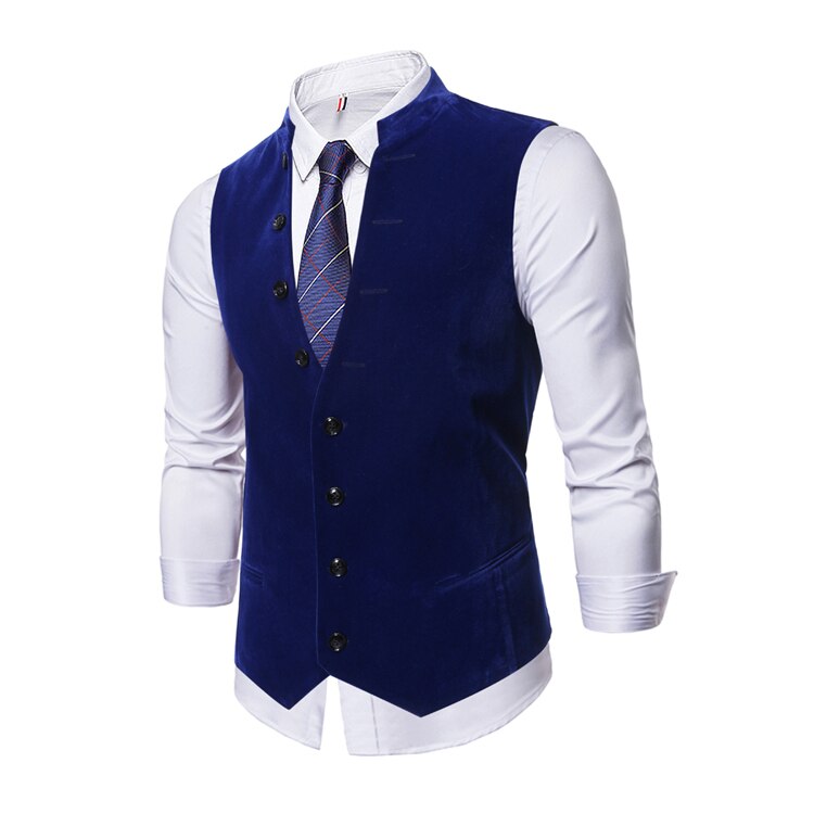 Seenimoe herre ensfarvet afslappet vest m -3xl blazerveste med flere knapper enkeltradede fritidsveste: Mv64bu / L