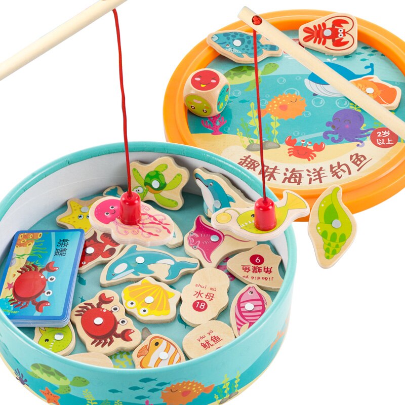 Magnetische Houten Fishing Game Speelgoed Peuter Speelgoed Vangen Vis Bordspel Speelgoed Over 3 Jaar Oude Meisjes Jongens Kinderen verjaardag