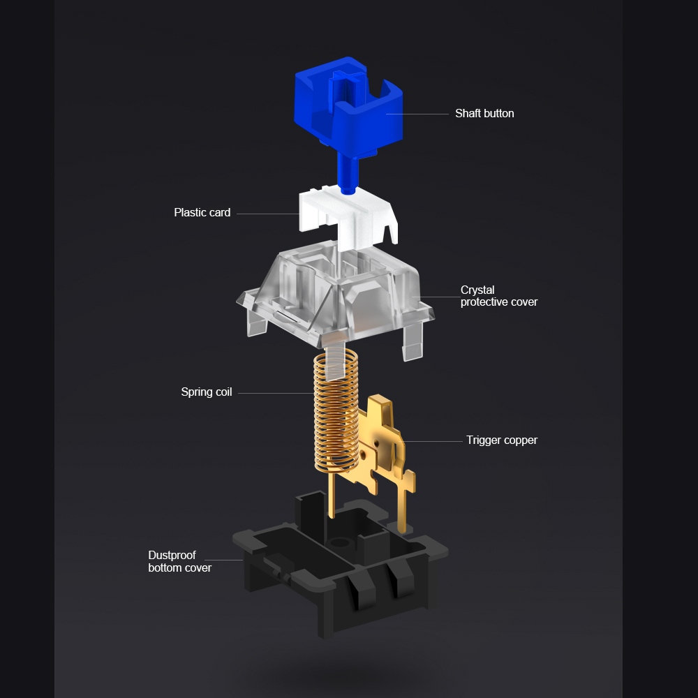 REDRAGON SMD RGB MX switch 3Pin Clicky Linear Tactile silent red blue Black Brown Purple Switche For Backlit Mechanical keyboard