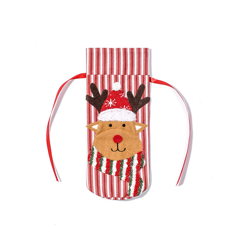 Kerst Wijnfles Hoezen Set Xmas Nieuwjaar Eettafel Decor Feest Feestelijke Sfeer Decoratie Voor Thuis Ornamenten 2024: Dark Gray