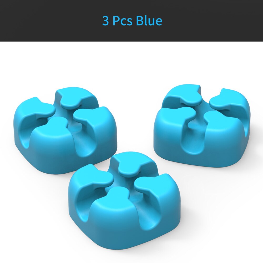 ORICO CBSX Cable Winder Silicone Cable Organizer USB Cable Management Clips Cable Holder For Mouse Headphone Earphone: CBSX Blue 3