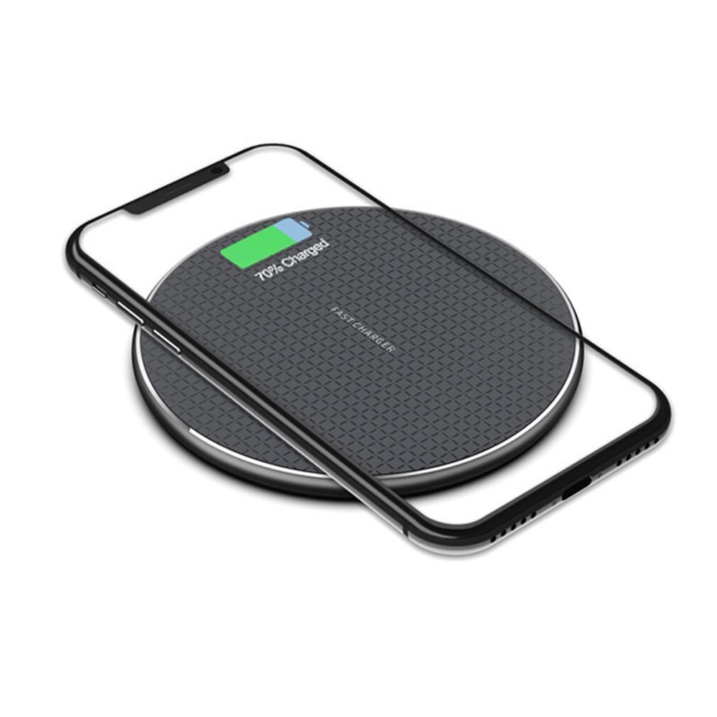 Ultra Slim Ronde Qi Draadloze Opladen Pad Snelle Oplader Voor Mobiele Telefoon Draagbare Mobiele Telefoon Oplader