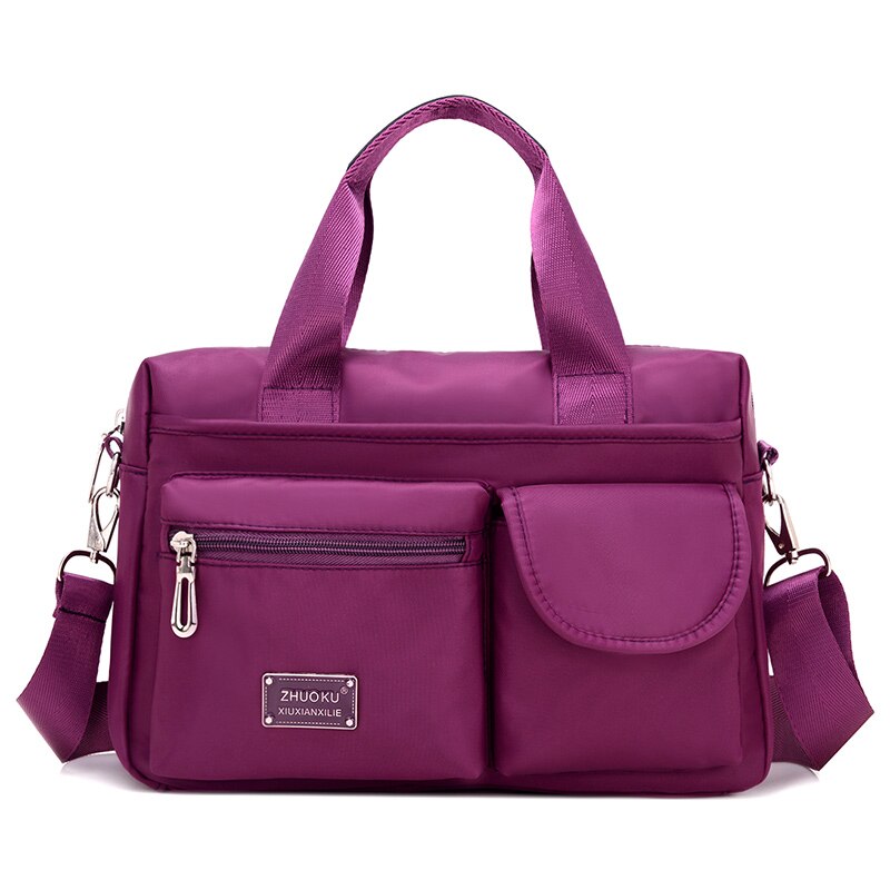 Handtassen met handgreep, reistassen, schoudertassen, damestassen, casual tassen, nylon tassen, vrouwelijke tassen, messenger bags: Paars