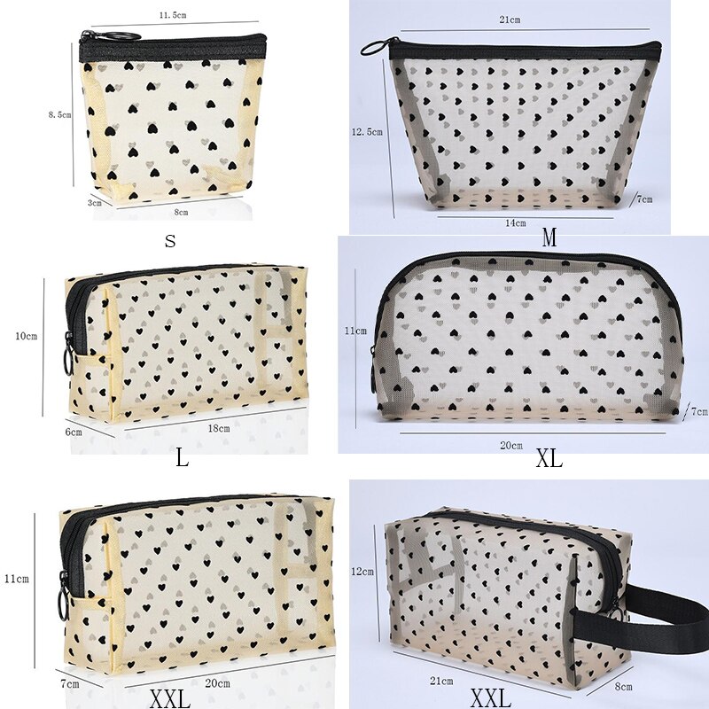 Bolsa con malla para cosméticos bolsa de maquillaje de viaje, torre de lavado, bolsas organizadoras de belleza, Kit de aseo de almacenamiento transparente, 1 unidad