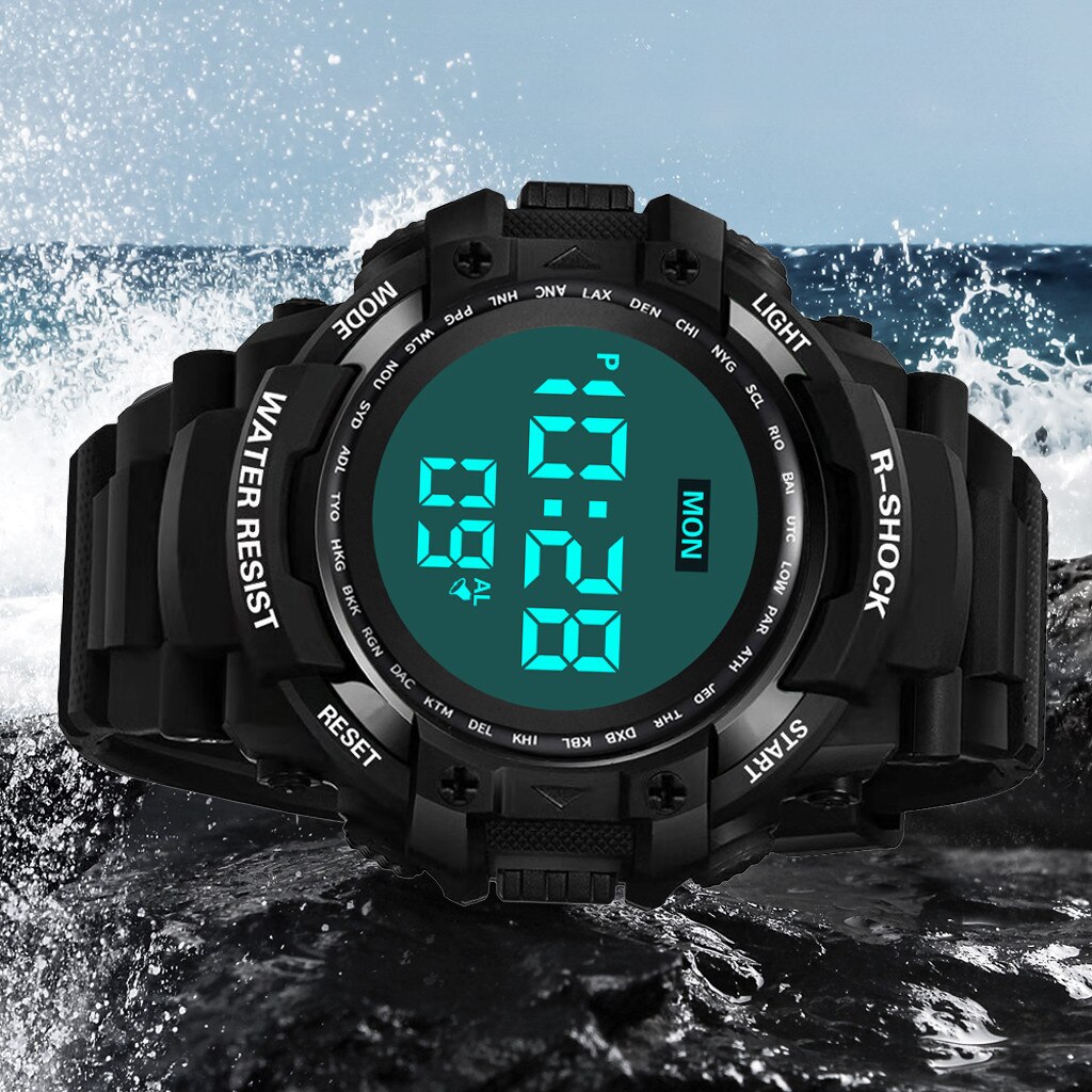 Reloj Digital LED para hombre, reloj deportivo con LED, resistente al agua, reloj de pulsera de silicona, reloj de pulsera deportivo para hombre, reloj digital para mujer, mochilas