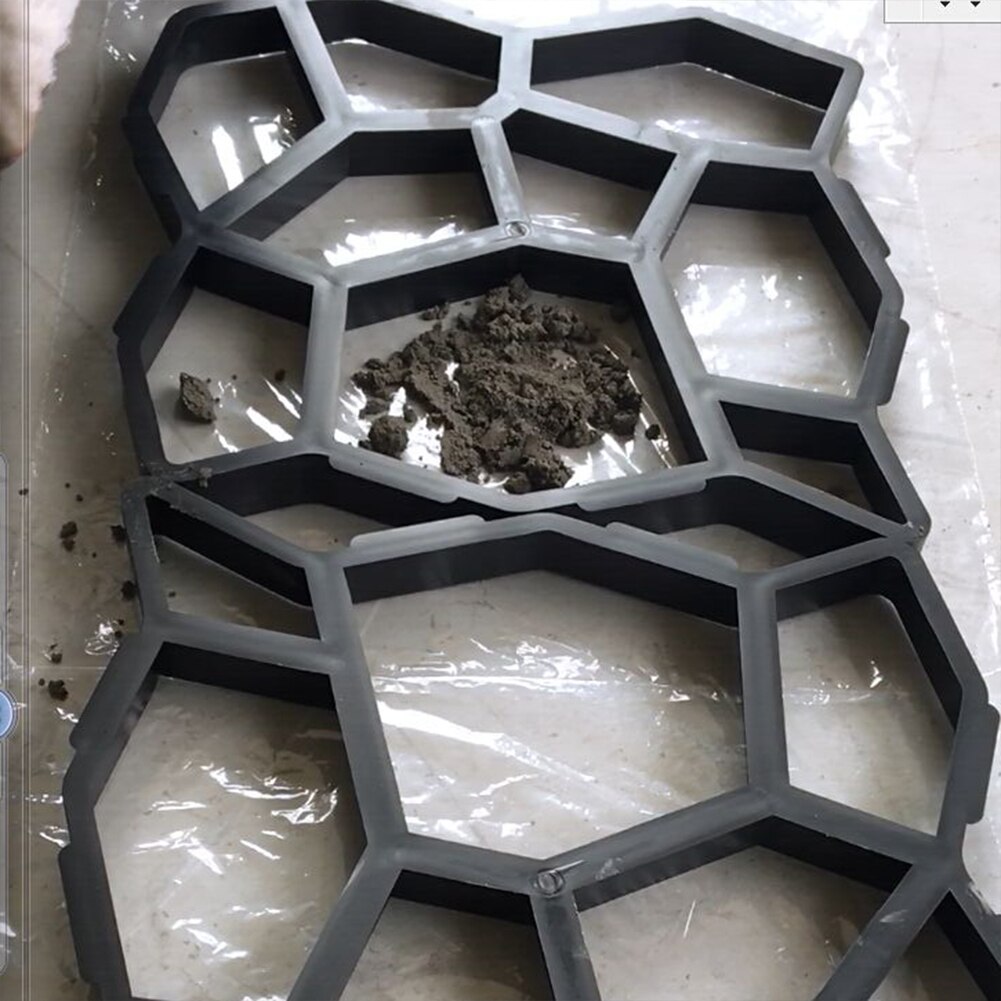 Garden Floor Walk Pavement Mold DIY Manually Paving Cement Brick Stone Road Concrete Path Maker Molds