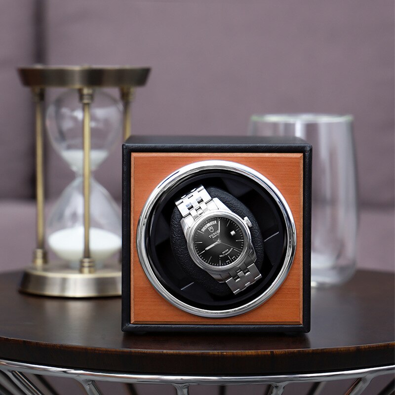 Usb Voeding Zwart Mechanische Horloge Kronkelende Box Motor Shaker Mini Horloge Winder Houder Display Sieraden Organizer