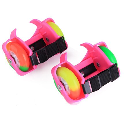 Zapatillas de Patinaje con luces LED intermitentes para niños, deportivas con ruedas de 2/4, polea pequeña de luz intermitente LED de colores para chico con tacón IA81: 2 wheel mei red