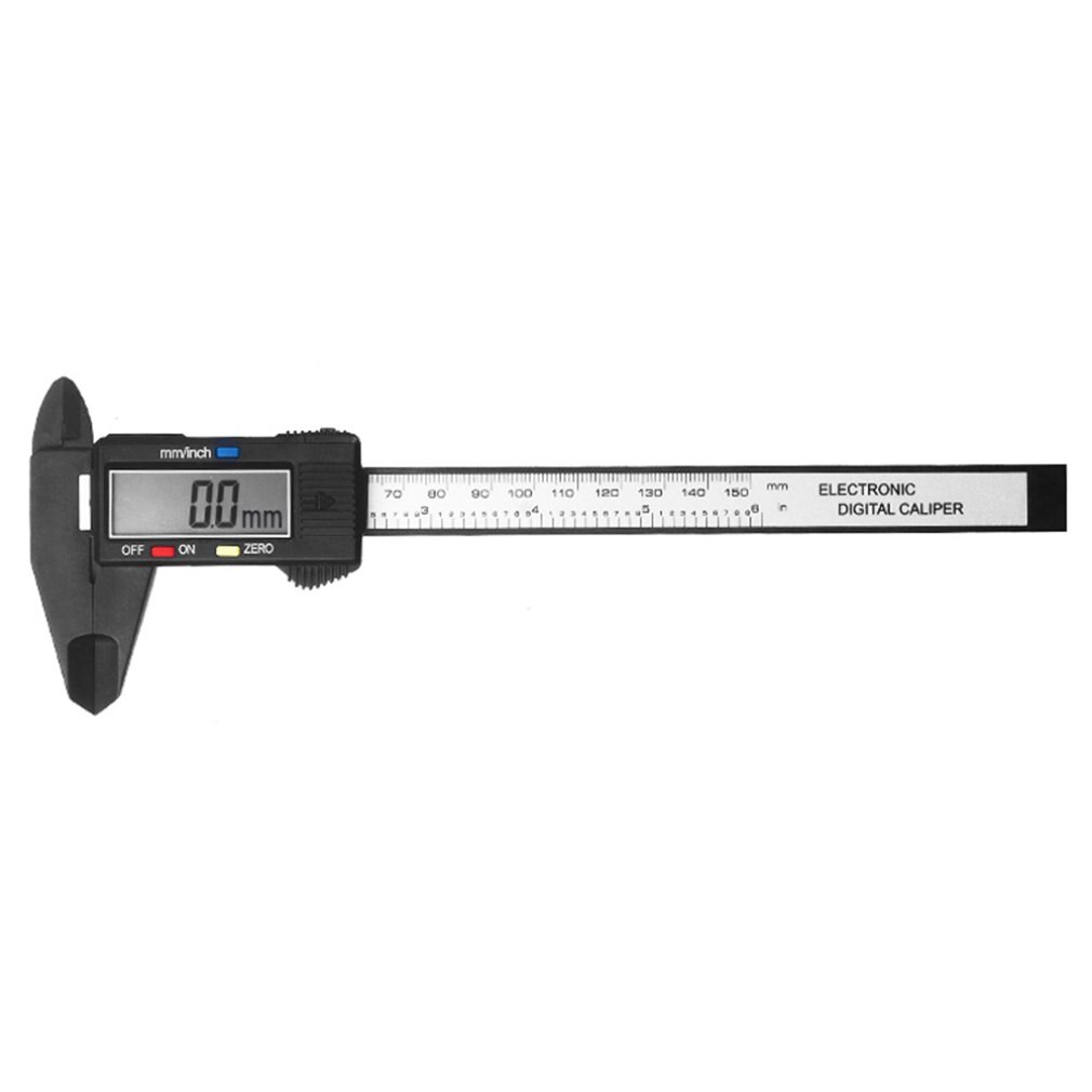 Electronic Digital Vernier Caliper Carbon Fiber Vernier Gauge Micrometer Digital Electronic Caliper Ruler 1 pcs: Black