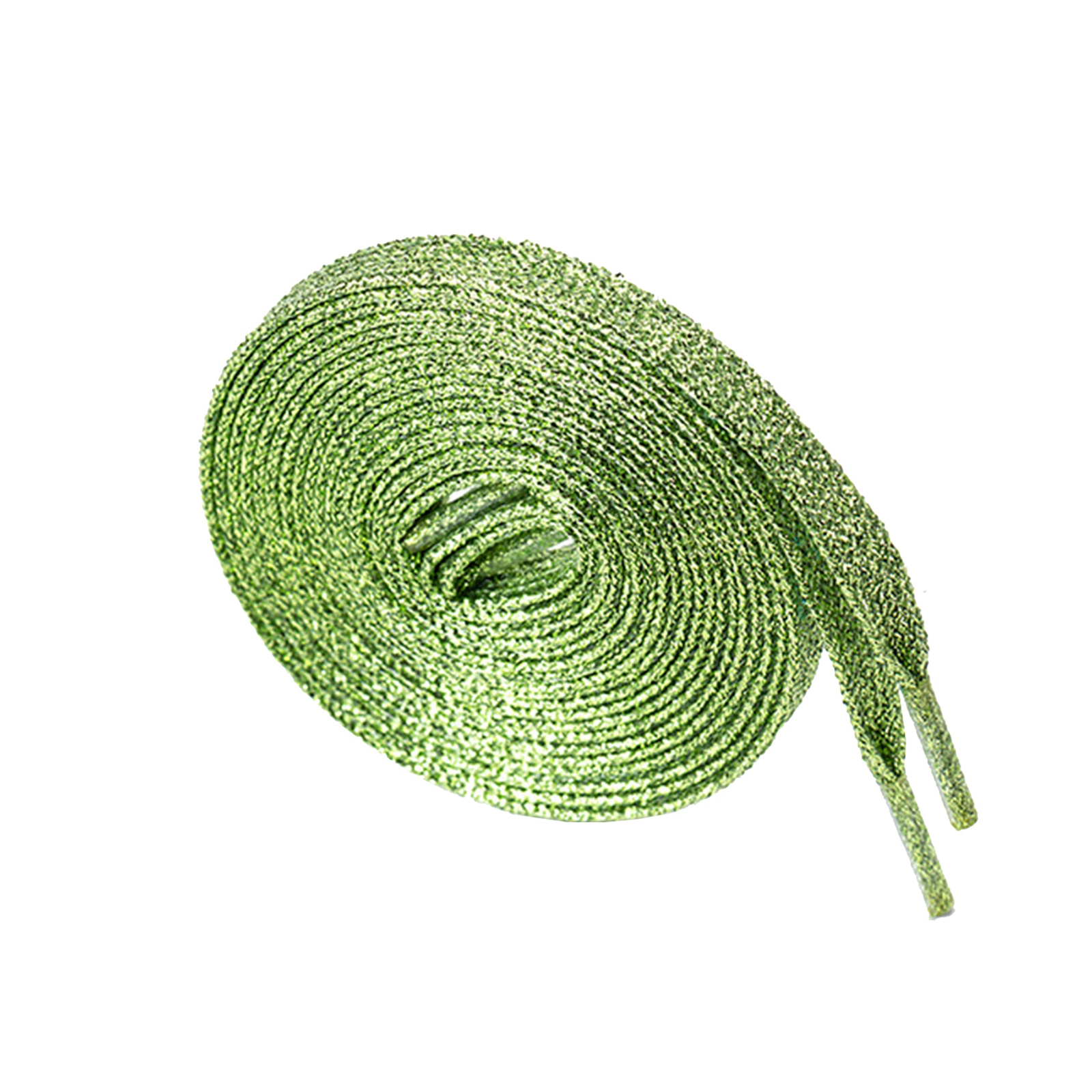Lacets métalliques scintillants de 115 CM de Long, cordons de chaussures plats scintillants: light green