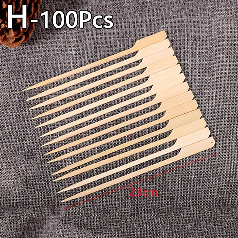 100PCS Barbecue Bamboo Skewers Disposable Bamboo Stick Long Toothpicks Fruit Sandwich Snacks BBQ Tableware Kitchen accessories: 23CM
