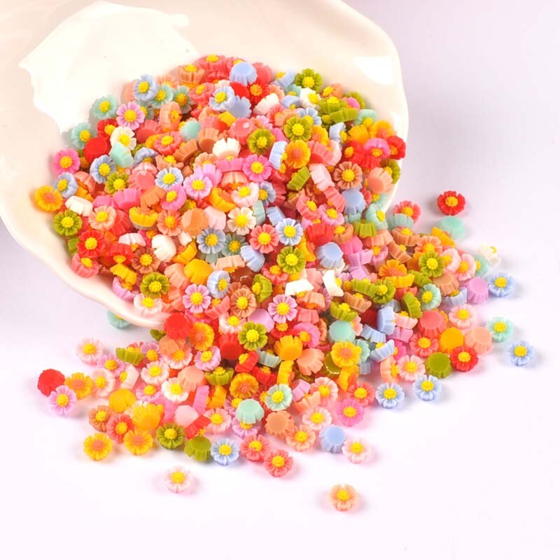 100 Stuks 6Mm Gemengde Mini Plaksteen Hars Bloem Cabochons Versieringen Scrapbooking Craft Diy Nail Decoratie Cp3149: 8