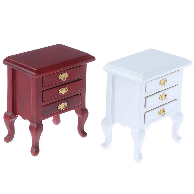 1:12 maßstab Holz Dollhouse Nachttisch Miniatur für Schlafzimmer Möbel Spielzeug