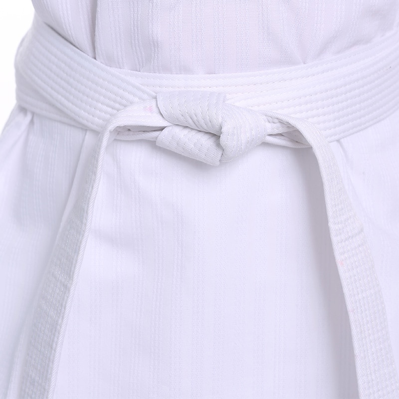 Kid 'S Wit Katoen Wtf Karate Uniform Mannen Taekwondo Dobok Kleding Met Riem Kinderen Volwassen Lange Mouwen Tkd Training kleding