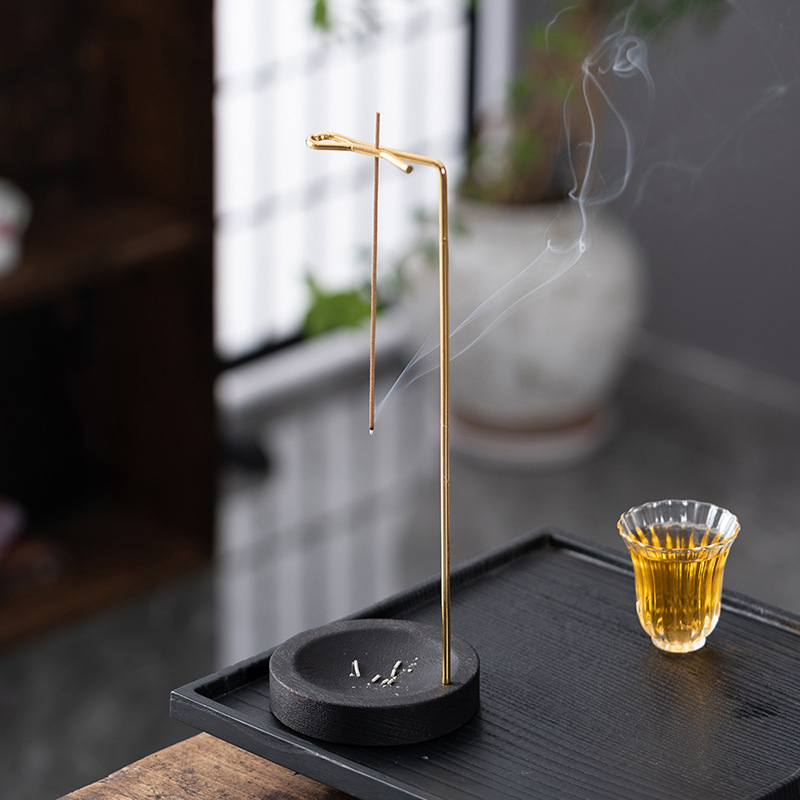 Quemador de incienso al revés , soporte para palitos de incienso, bandeja de incienso redonda de madera, adorno para dormitorio, manualidades de decoración de Yoga para el hogar