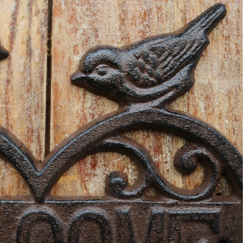 JD carte décorative décoration murale en fonte européenne Vintage maison bureau Style de coeur d'oiseau bienvenue
