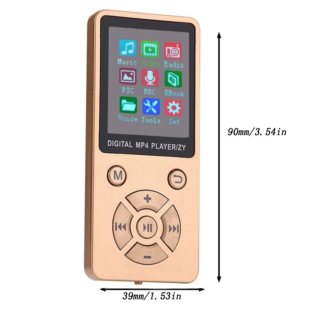 Reproductor de música T1 MP3 MP4 ligero inalámbrico con pantalla, Mini reproductor portátil ultrafino, modo ajustable, tipo de botón