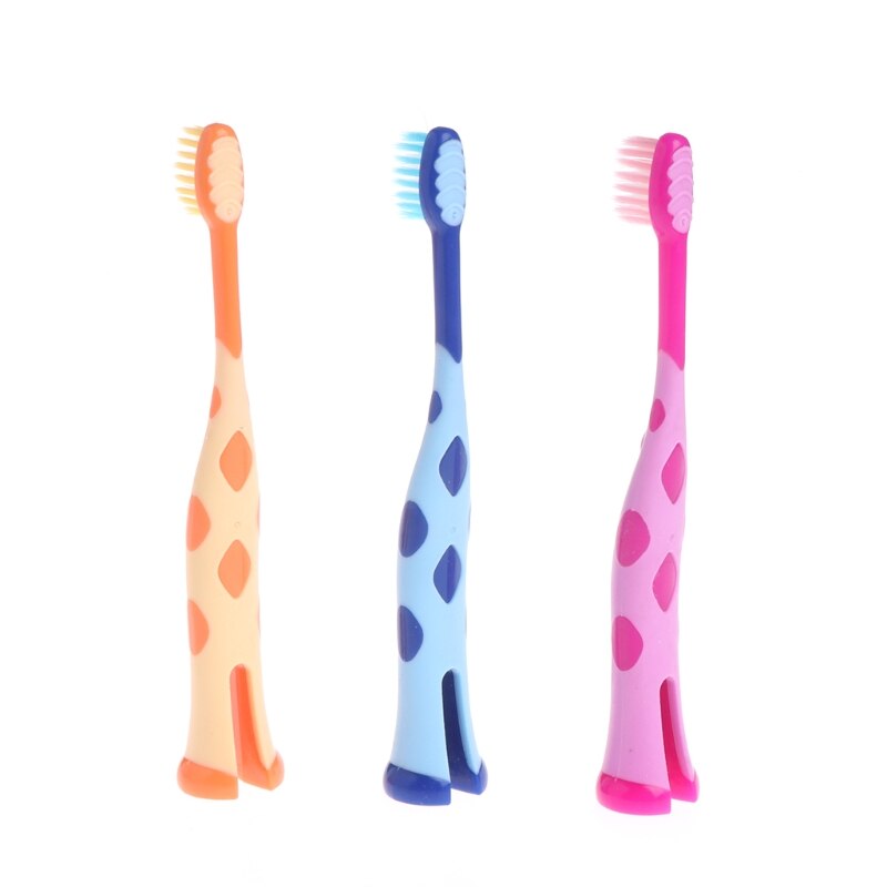 2Pcs Weichen Borsten Kinder Zahnbürste Kinder Zahnbürste Mund Sauber Beißring Baby Zahnpflege