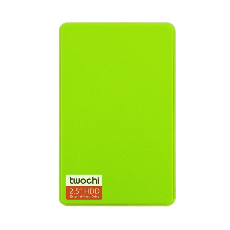 Stilarter twochi  a1 5 farver original 2.5 '' ekstern harddisk 100gb usb 2.0 bærbar hdd lagringsdisk plug and play on: Grøn