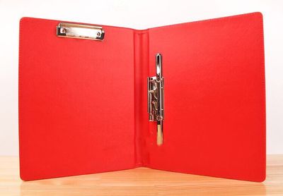 A4 Multi-funktion Leder Vertrag Veranstalter Ordner Geschäft Vertrag Ordner Büro Manager Clip: rot 3
