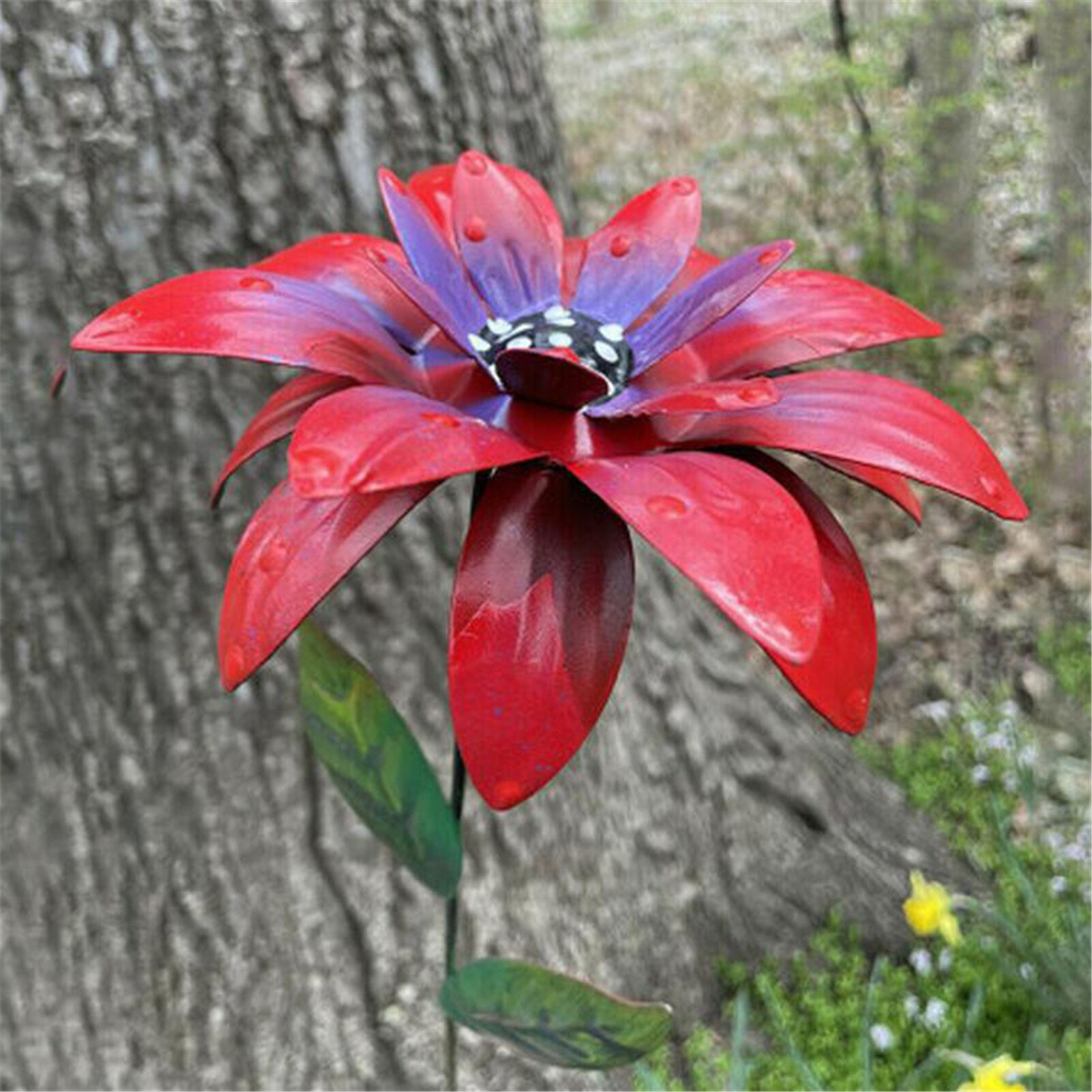 Metal Flower Garden Decor Metal Flower Art Garden Stakes DIY Craft Wreath Flower Jardineria Decoracion Yard Garden Decor