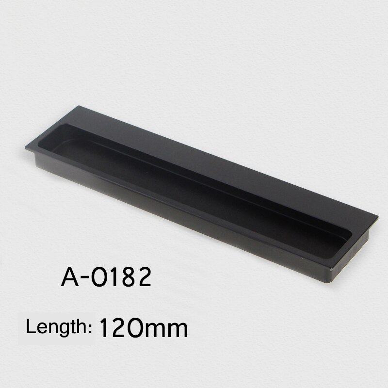 15.75" Black/Gray/Embedded Stealth Door Handle Slotted Drawer cupboard wardrobe hidden door handles sliding door pull: A-0182-120-black
